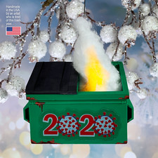 Dumpster Fire 2020 Christmas Ornament Flickering Light- USA Made - FREE SHIPPING