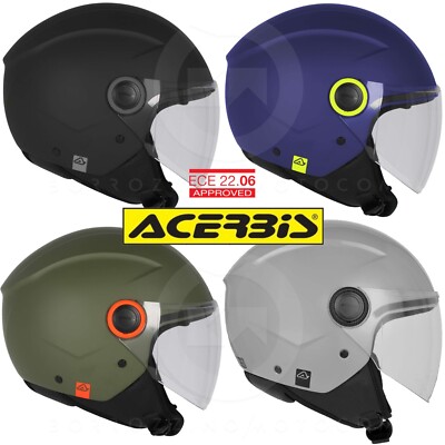 Casco Jet Acerbis BREZZA Con Visiera – Omologazione ECE 22.06, Calotta Termoplastica, Chiusura Micrometrica, Interni Removibili, Blu Opaco, Taglia M