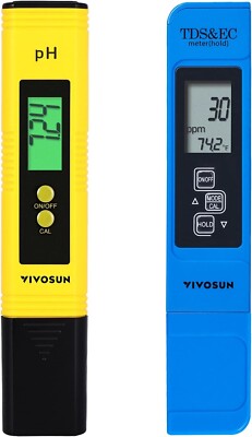 VIVOSUN Digital pH and TDS Meter Kits, 0.01pH High Accuracy Pen,Type pH Meter