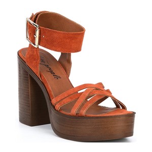 rust block heels