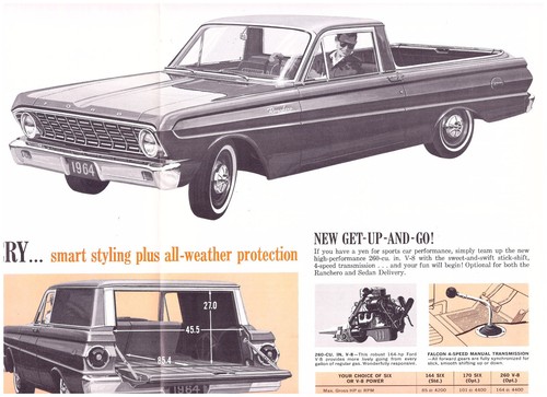 1964 Ford Falcon Ranchero Pickup & Sedan Delivery, Sharp Bi-Ford USA Brochure - Picture 2 of 2