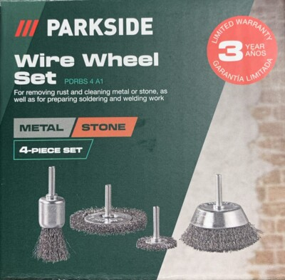 #ad Parkside Wire Wheel Set 4 Pieces . For Removing Rust Cleaning Metal Or Stone. $19.99