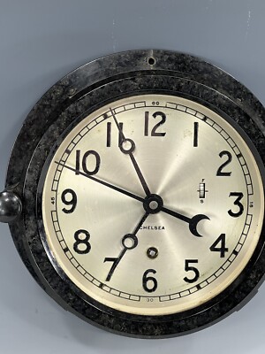 CHELSEA CLOCK CO.USA チェルシークロック Chelsea Clock Co. Boston, US Navy Ship's Clock | Cottone Auctions