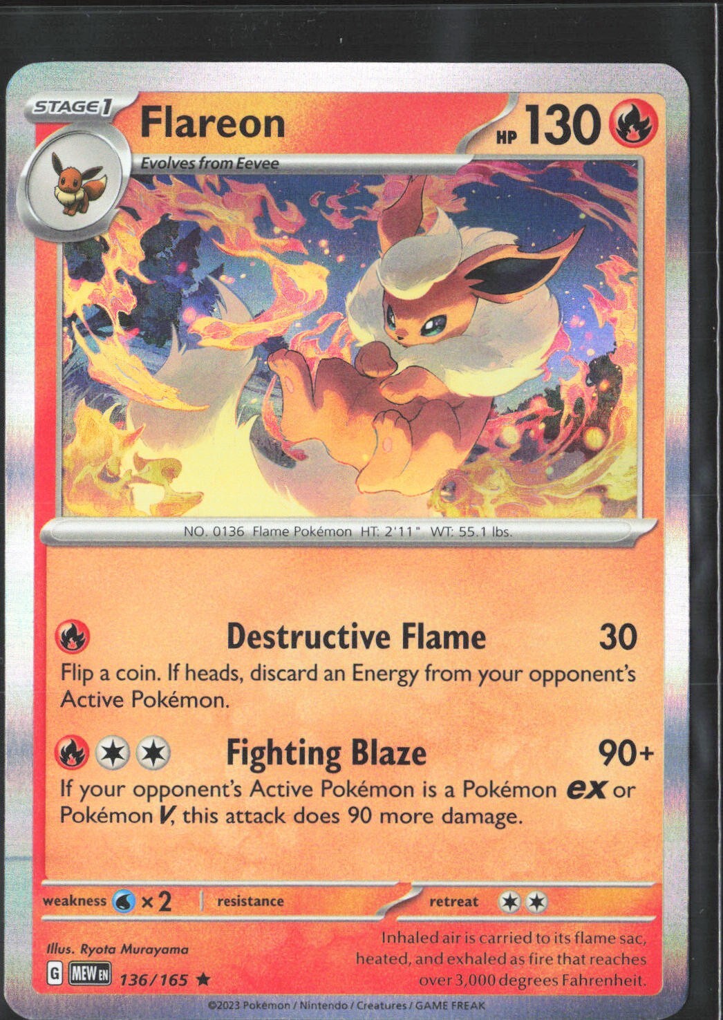Flareon 136/165 Sv: Scarlet & Violet 151 Holo