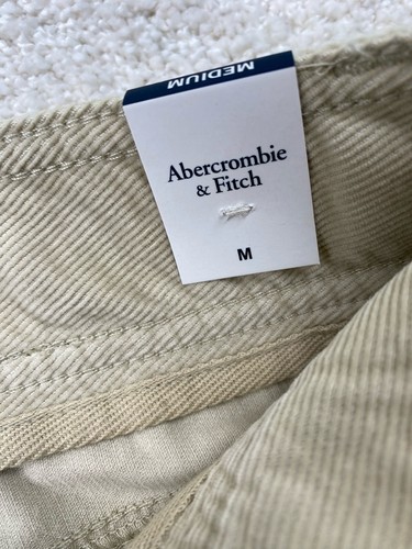 Abercrombie & Fitch Mini Skirt Size M Corduroy Beige Short Pockets Logo NEW $75 - 第 6/7 張圖片