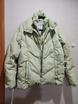 Free Country Power Down Series Womens Full-Zip Puffer Jacket Moss Green Sz  Med