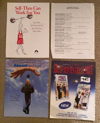 Ad Slick: Paramount Home Video: VHS promo ad advertising, Almost an Angel, rare