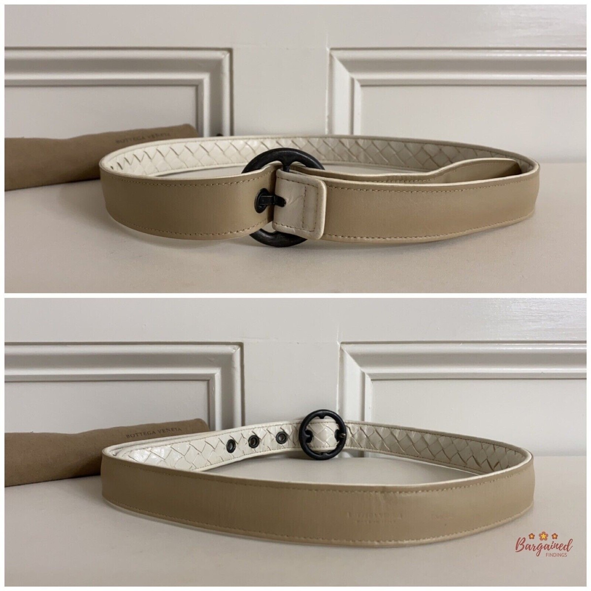 Authentic Bottega Veneta Cream Leather Intrecciato Woven  display picture 3