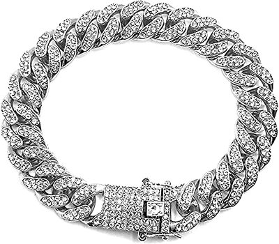 CRAFTDLondon クラフトロンドン PRONG LINK ICED CUBAN BRACELET Prong Link Iced Cuban (Silver) 8mm