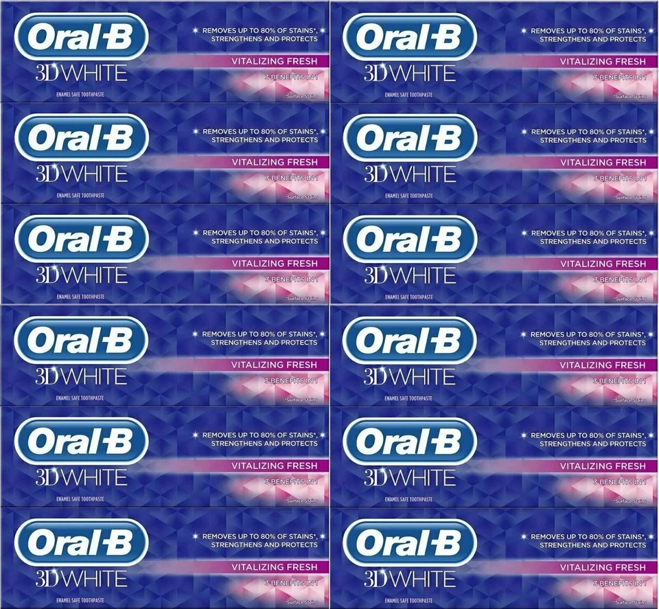 ORAL-B 12 OralB 3D White Vitalizing Fresh Mint Zahnpasta Whitening Enamel Protect 75ml