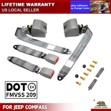3 Point Gray Seat Belt Strap Safety Car Vehicle Belt for Jeep-Compass