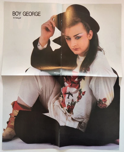 BOY GEORGE / WHAM large A2 poster VI UNGE magazine Denmark 1980's. CULTURE CLUB.