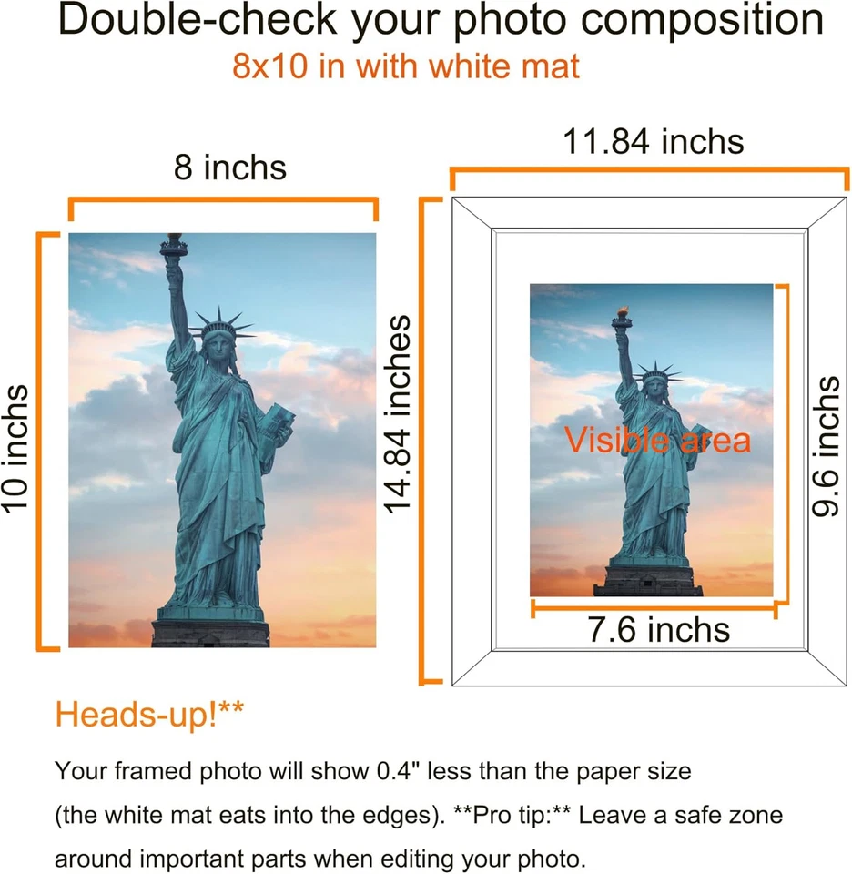 11X14 Picture Frame Set of 10, Display Pictures 8X10 with Mat or 11X14 Prints wi - Image 3 of 4