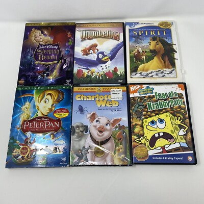 Disney DreamWorks (6)DVD Movie Lot, Animated Cartoon Family Kids Children Movies