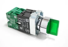 RB2-BK133 22.5mm 3 Pos Green illuminated Maintain Selector C/W LED 120V 2NO Open