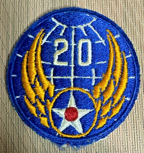 ORIGINAL MILITARY PATCH SEW ON WW2 ERA US ARMY 20TH AIR FORCE GROUP