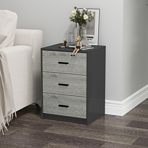 3 Drawer Wooden Bedroom Bedside Cabinet Furniture Storage Nightstand Side Table - Picture 65 of 130