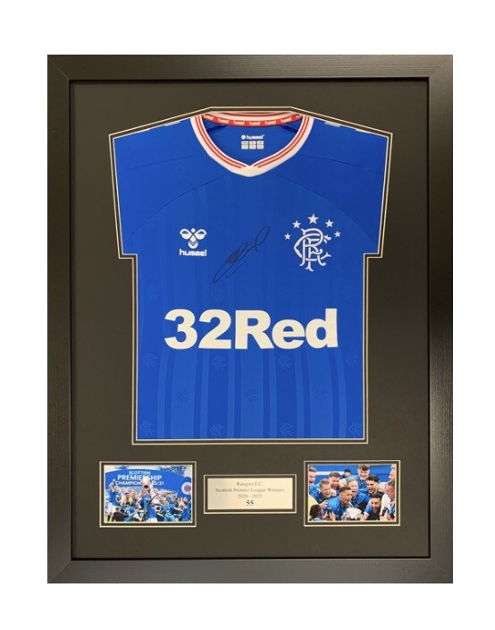 frame for signed rangers 55 winners shirt double mount with plaque photo  slots