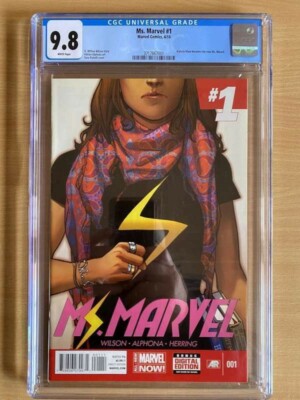 Ms marvel #1 2014 CGC 9.8 Kamala Kahn white pages 