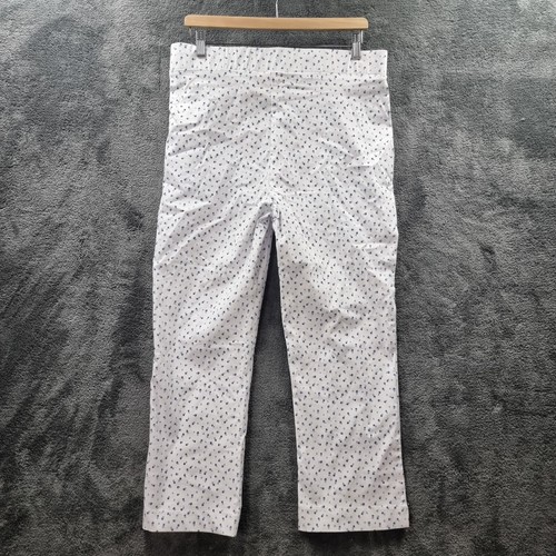 New MILLERS Womens Pants Size 14 White Blue Stretch Mid Rise Crop Straight - Picture 9 of 12