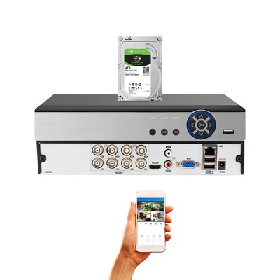 Evertech 8 Channel 4TB H265 HD TVI AHD CVI DVR CCTV Security Camera Recorder
