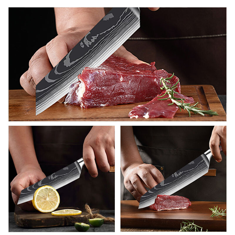 8" Damascus Stainless Steel Japanese Kirisuke Chef's Kitchen Knife Cleaver