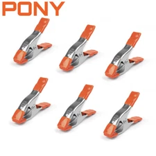 PONY 6PACK 6" Heavy Duty Spring Clamp Set 2" Jaw Opening Steel Spring Clip Clamp
