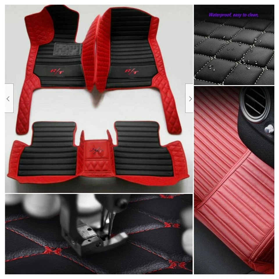 For Dodge Charger Challenger Car Floor Mats RT Carpets Leather Waterproof Rugs Foto 2 de 4