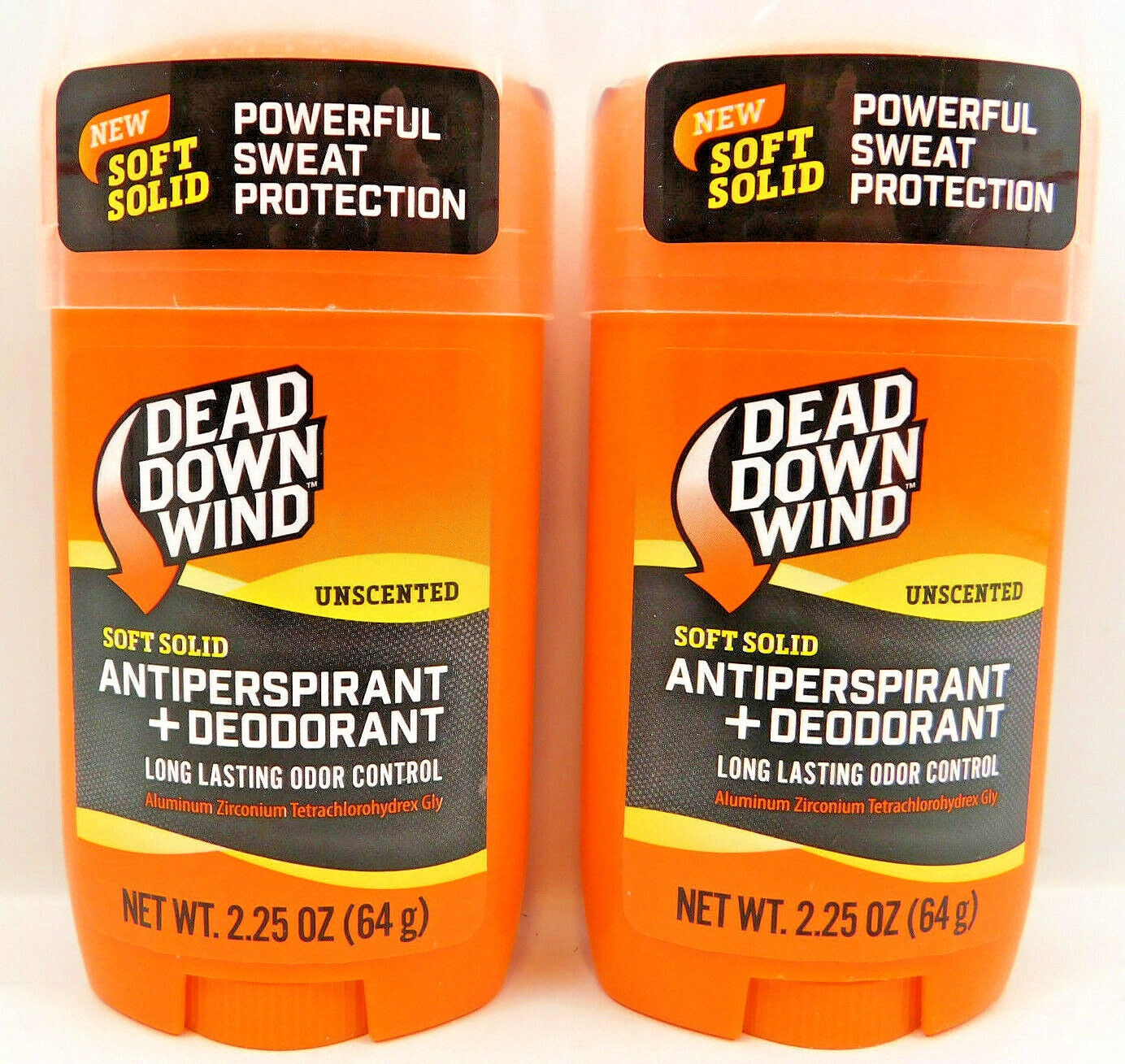 LOT OF 2 Dead Down Wind Antiperspirant Deodorant Sticks 2.25 Oz Unscented 