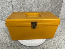 Vintage Wilson Wil-hold Sewing Box Detachable Tray Hinged Lid Orange