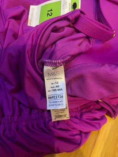 M&S padded tankini top Non Wired Size: 12 - Picture 8 of 10