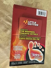 New in Box 30 Pair Little Hotties Adhesive Toe Foot Warmer Heat Air Activated