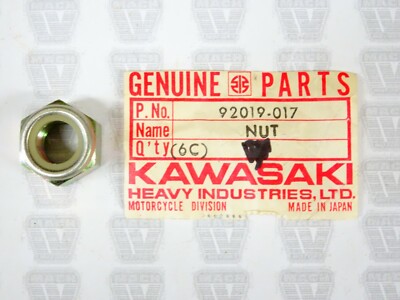 Kawasaki NOS NEW 92019-017 Nut 12mm F11 F12MX F11M KX KX450 KX400 KX250 KX125