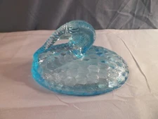 L.G. Wright Blue Glass Turkey Covered Candy Dish LID ONLY