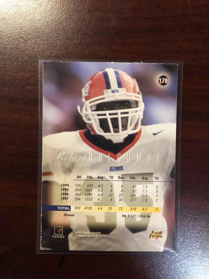 1998 PLAYOFF PRESTIGE HOBBY GOLD BLANK SERIAL PROOF #179 ROBERT HOLCOMBE ROOKIE - Image 2 of 2