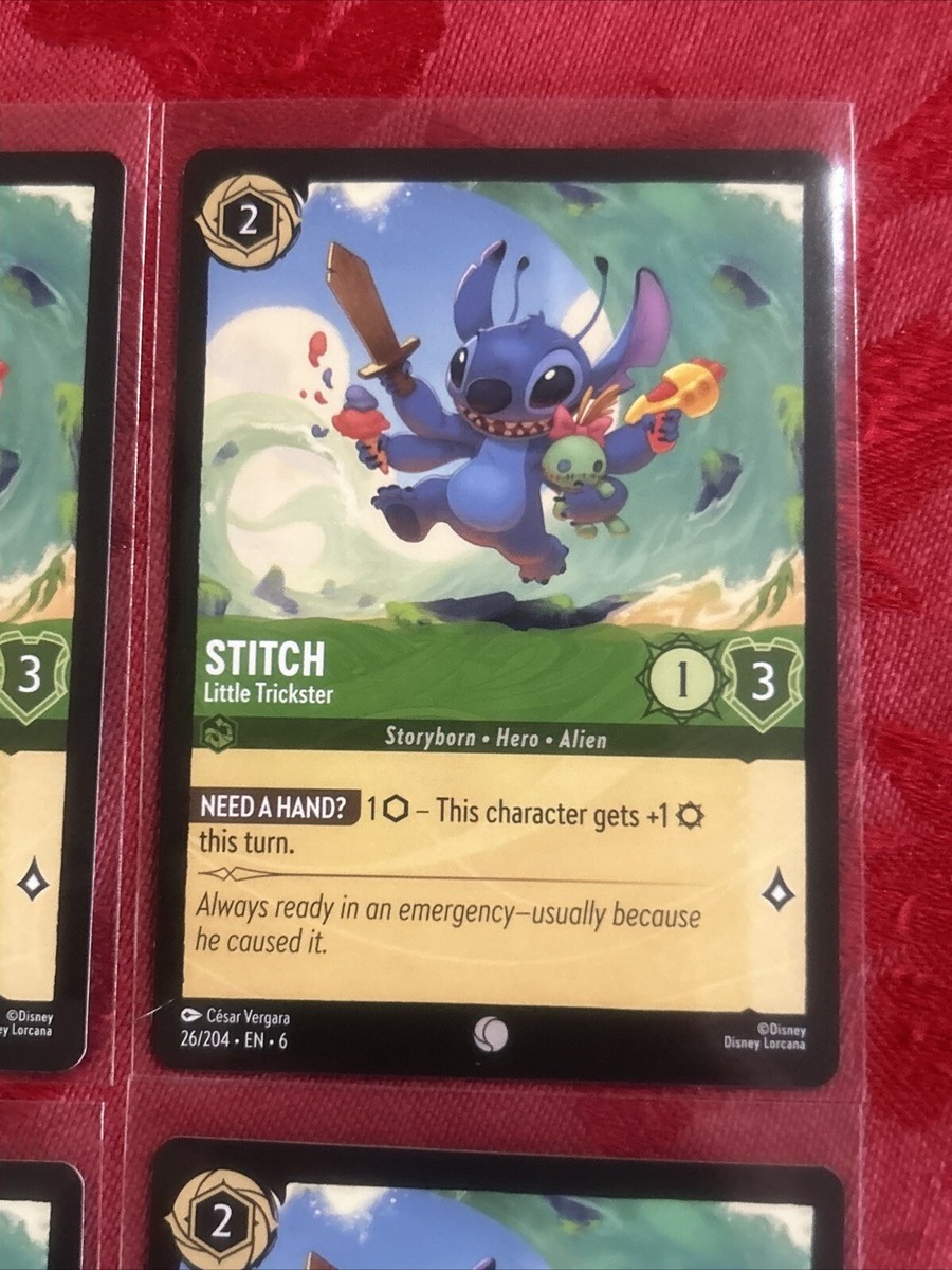 4x Lorcana Azurite Sea - Stitch - Little Trickster - 26/204 - x4
