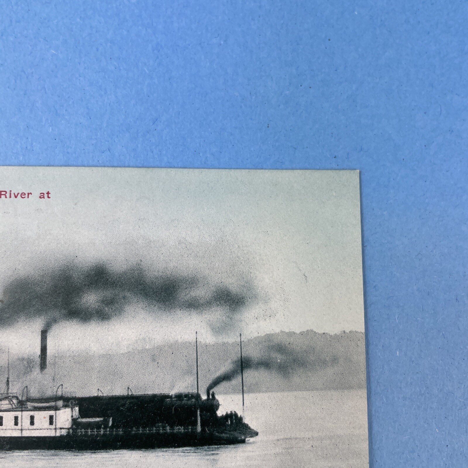 Vtg Postcard, N.P. Ferry Crossing Columbia River at Kalama