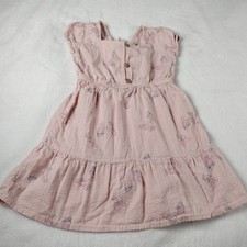Girls Oshkosh Size 4 Sundress Pink W Purple Butterflies.