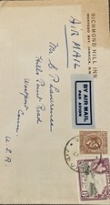 Richmond Hill Inn Montego Bay Jamaica Cover 1940s Airmail To USA