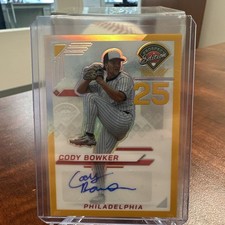 2025 Panini Prospect Edition Cody Bowker Auto Gold Parallel /10  Phillies RC