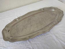 Grand Plat de service ovale en inox  60 x 29 cm