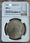 1921 Morgan Silver Dollar $1 MS61 NGC Graded Coin