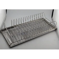  Retro Stainless Steel Dish Rack with Drip Tray