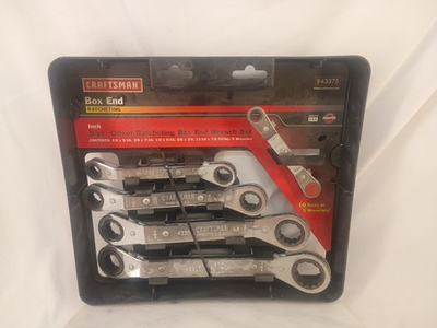 #ad #ad NOS Craftsman End Box 5 pc Offset Ratcheting Box End Wrench Set 9 43375 USA New. $42.50