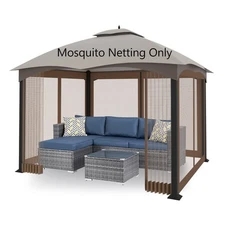 Tanxianzhe 10'x12' Gazebo Replacement Mosquito Netting 4-Panel Patio Screen W...