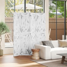 4-Panel Folding Divider Room, 5.5 Ft Louvred Privacy Screen Panels, White