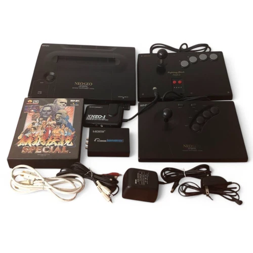 SNK NEO GEO AES Console Hdmi Connection Game Soft 2Controllers Set
