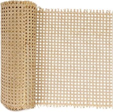 16" X9.8Ft Natural Rattan Cane Webbing, Woven Open Mesh Cane Net Roll for DIY Ca
