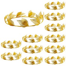 Hoypeyfiy Laurel Crown 12Pcs Headpiece Gold Leaf 1 Count Pack of 12 , gold