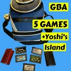 Game Boy Advance Lot 5 Games + Carrying Case Gamester Bundle GBA Yoshi island +4